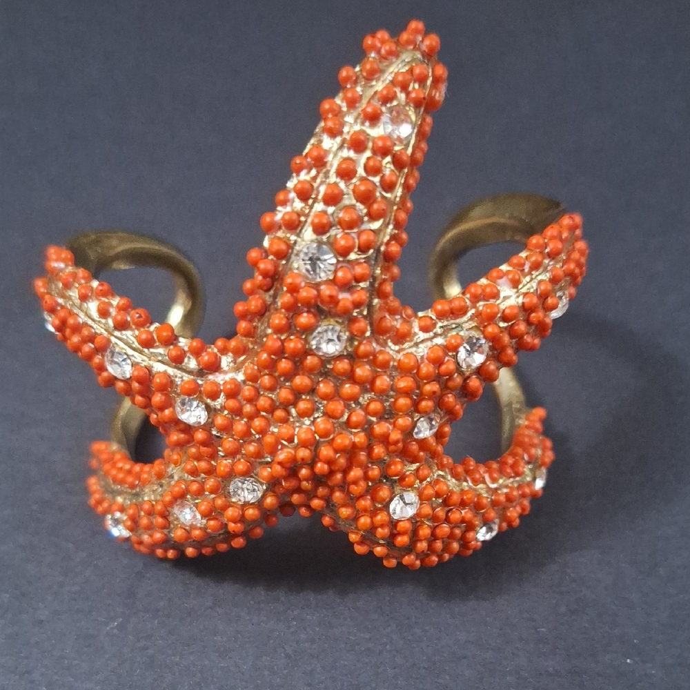 Starfish Design Orange and Gold Bracelet